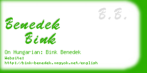 benedek bink business card